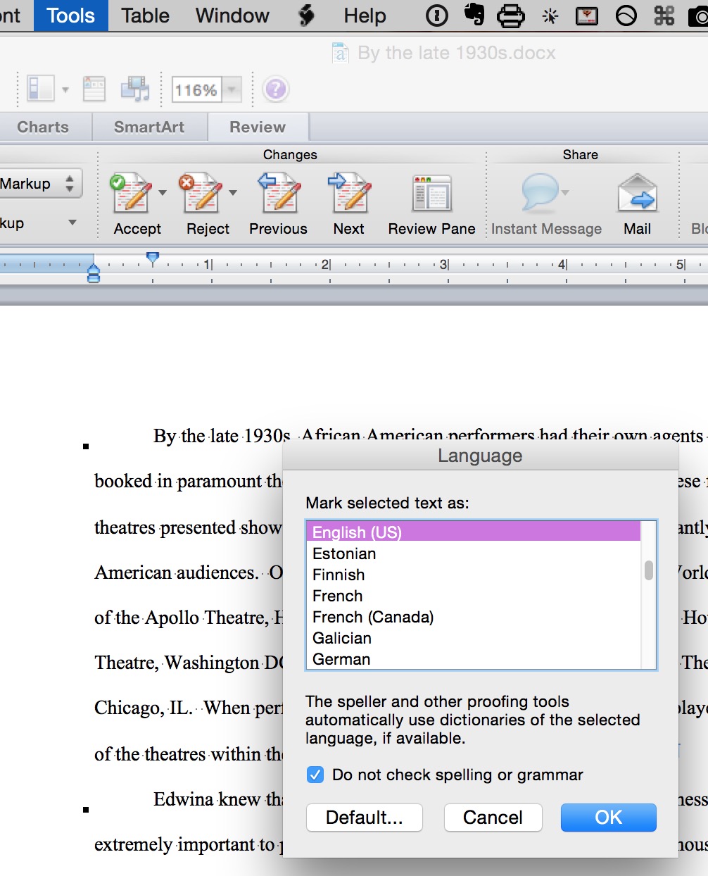 tab back in word for mac